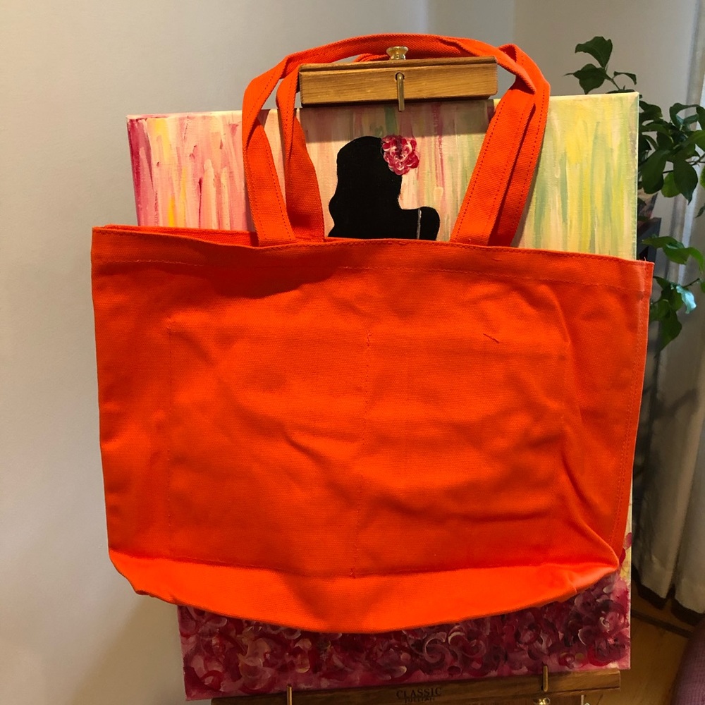 Slate Magazine Promo Orange Canvas Tote Bag - Bright & Durable Reusable Shopper - Picture 3 of 6